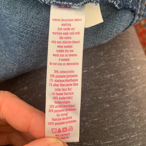 JUSTICE JEAN JACKET WITH FAUX FUR COLLAR - Picture 6 of 6